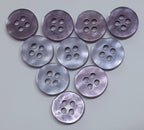 Buttons 10 Vintage 4 Hole for Dress Shirts Pearlesque violet / grey tints 10.7mm New Old Stock