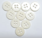 Buttons 10 Vintage 4 Hole for Dress Shirts Pearlesque White 11.6mm New Old Stock