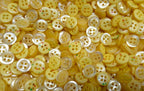 Buttons 10 Vintage 4 Hole for Dress Shirts Pearlesque Yellow 10.5mm NOS