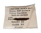 No1 RAF Trousers British Royal Air Force Queen's Colour Squadron Issue