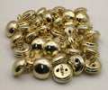 High Quality Gold Coloured Anodized High Sheen Plain Metal Dome Buttons x2- NEW