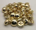 High Quality Gold Coloured Anodized High Sheen Plain Metal Dome Buttons x2- NEW