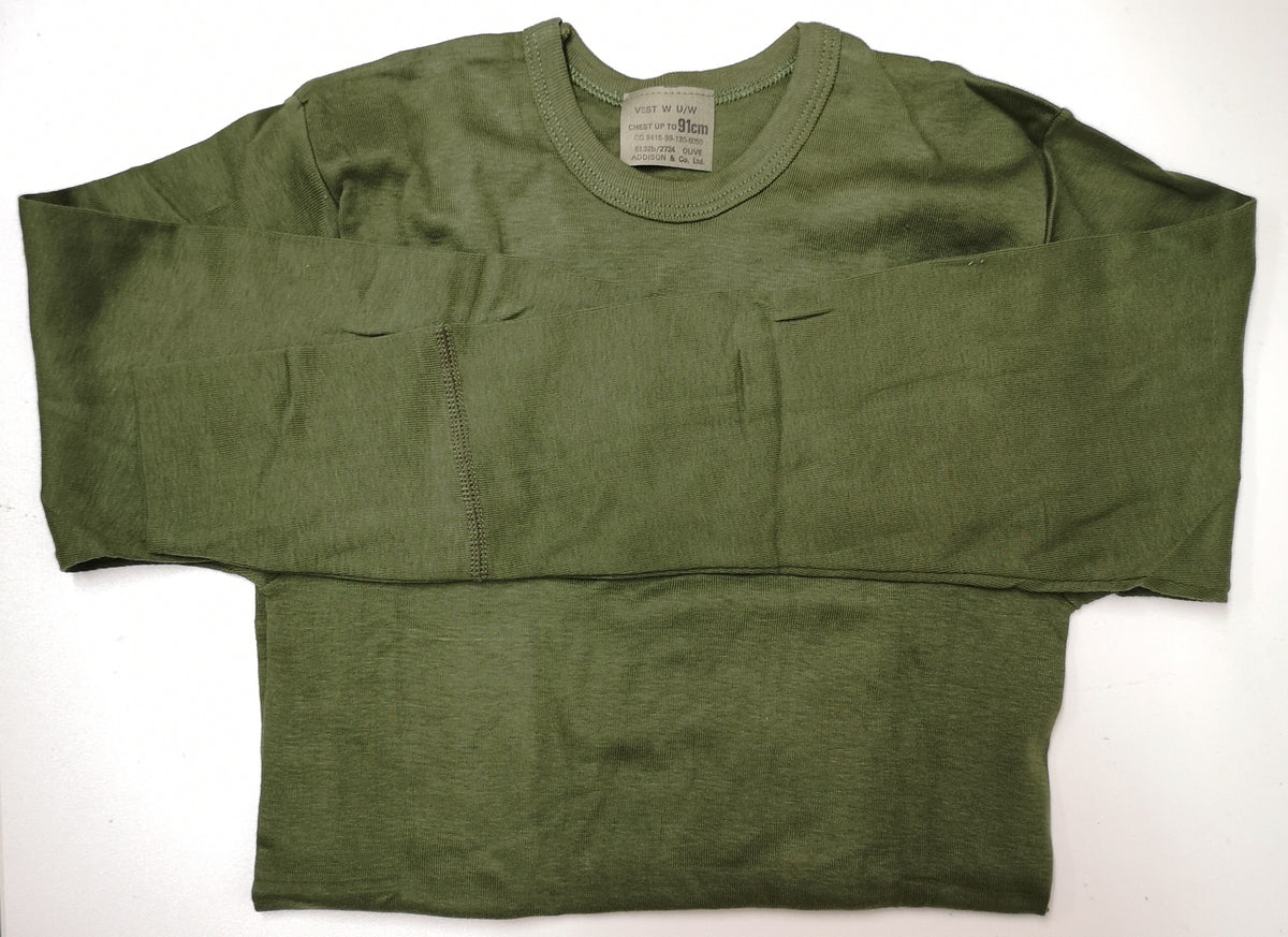 Genuine British Army Green Long Sleeve Cold Weather Top X-Small Very Warm - NEW