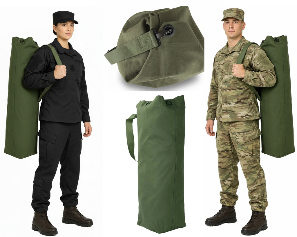 Army KitBag British Military Style Canvas Kit Bag Green
