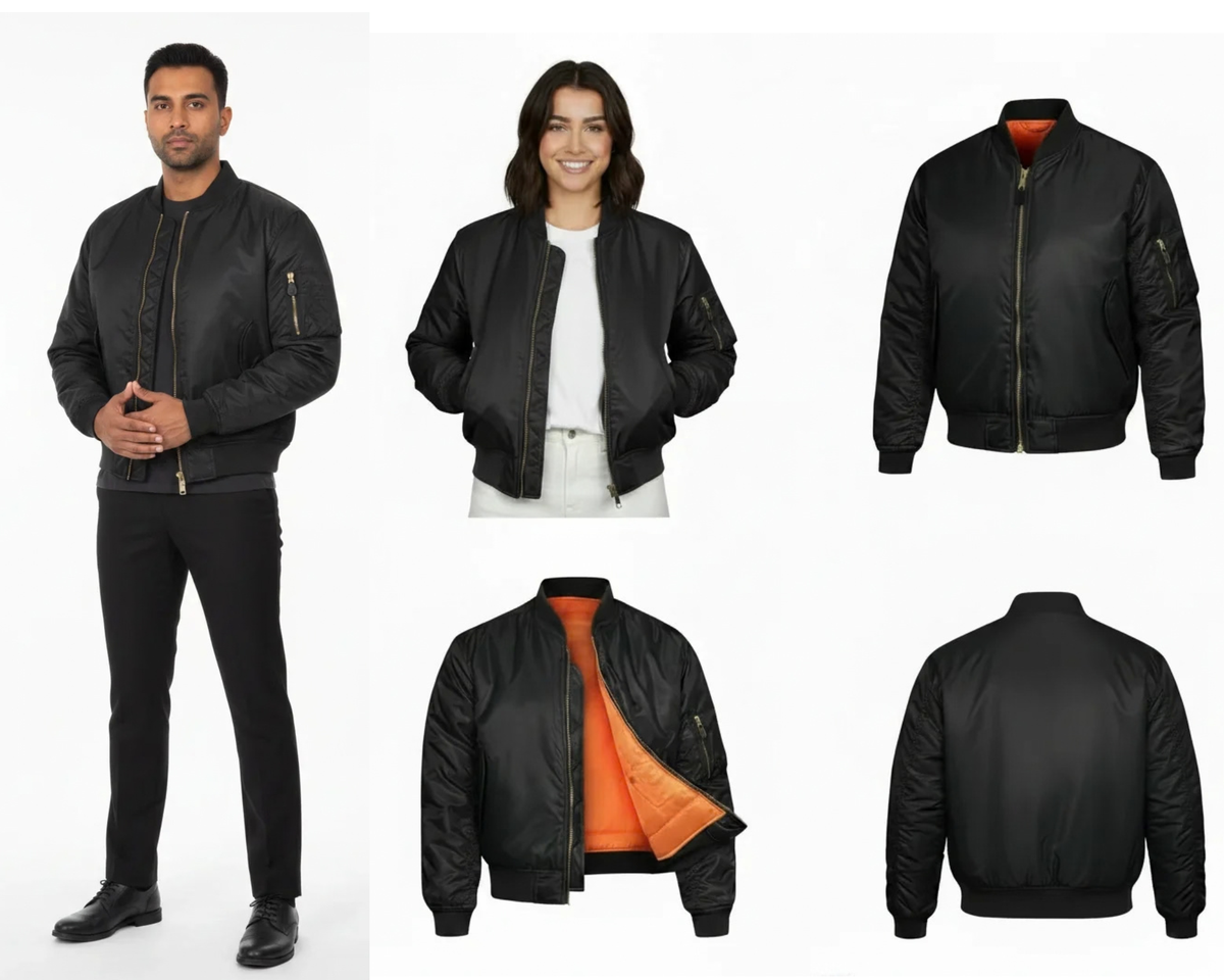 MA1 Bomber Jacket Black US Military Style Pilots Jacket Assorted Sizes