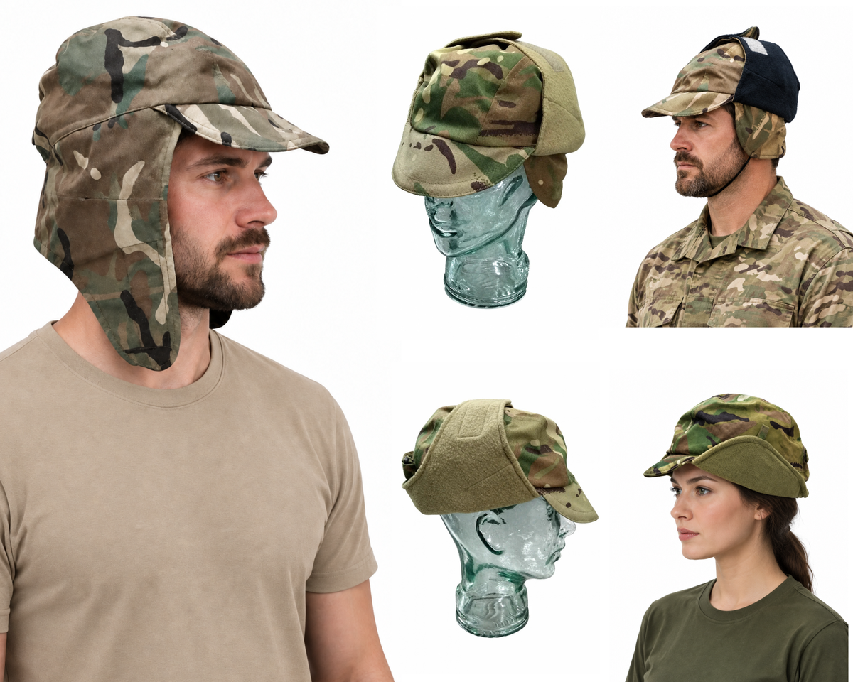 Cold Weather Cap MTP British Military Trapper Cap / Dog Hat UK Multi-Cam Pattern