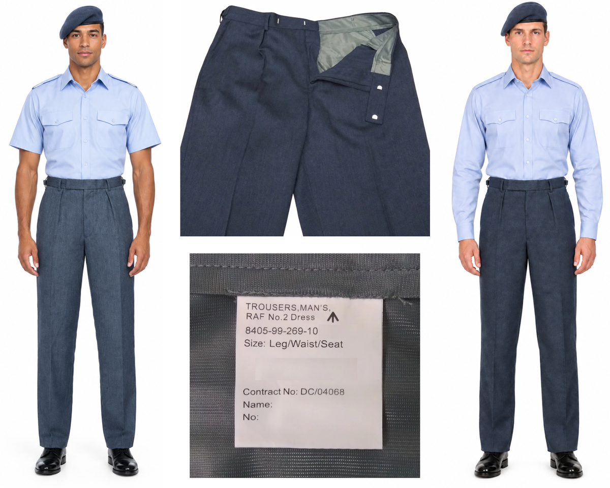 RAF No2 Trousers No 2 Dress British Royal Air Force Blue Grey Trouser Assorted Sizes