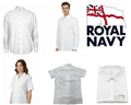 RN Dress Shirt White Long or Short Sleeve Male or Female British Royal Navy