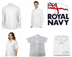 RN Dress Shirt White Long or Short Sleeve Male or Female British Royal Navy