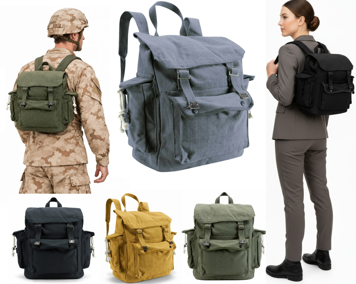 Canvas Web Rucksack Backpack Festival Back Pack Assorted Colours