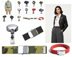 Roll Buckle Belt Military Style Canvas Belting with Chrome Coloured Buckle
