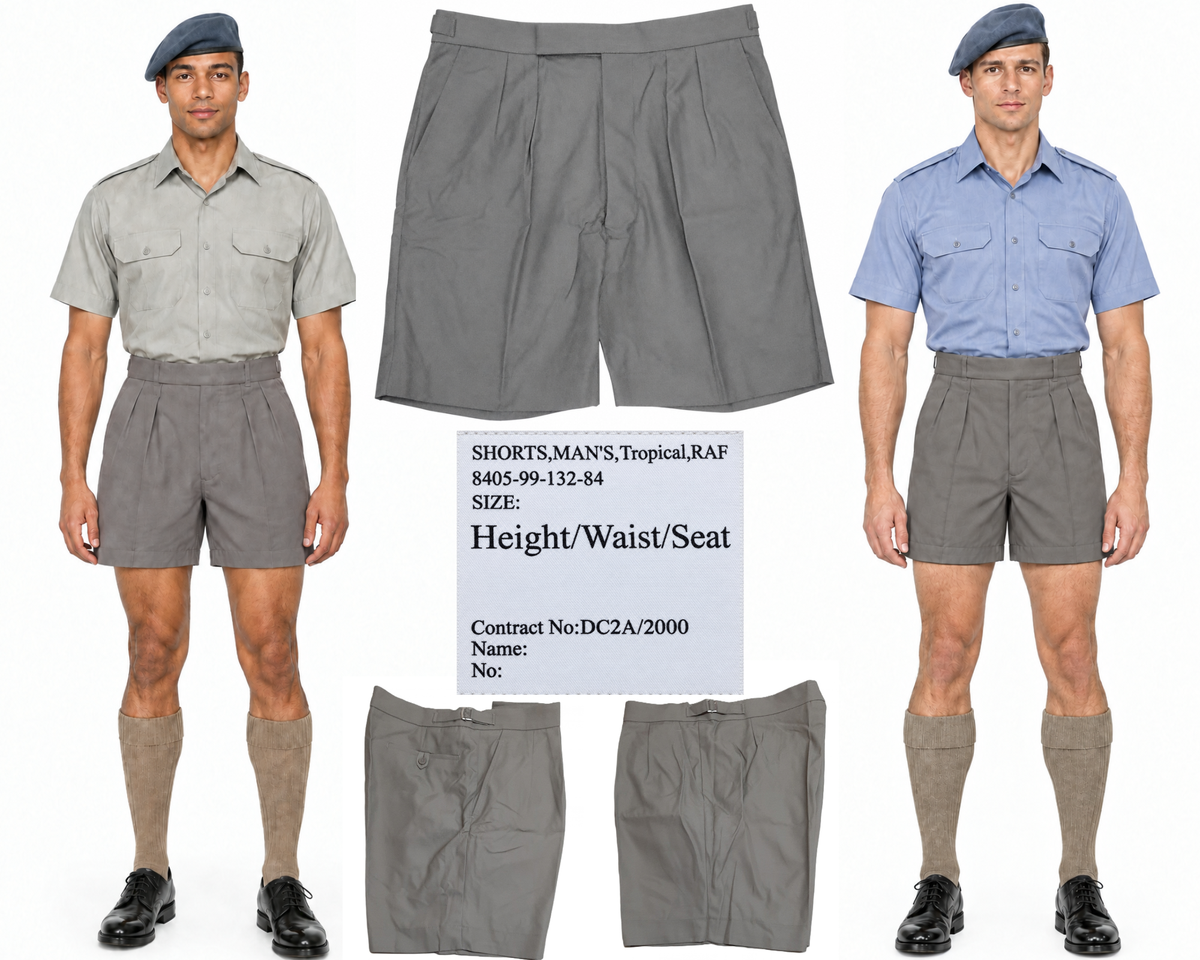 Shorts Tropical Stone, Desert, Jungle & Safari RAF Royal Air Force Pattern Asst Sizes