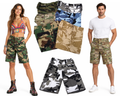 Cargo Combat Shorts Military Style Camo Combats Assorted CAM Patterns