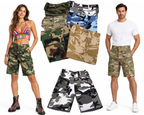 Cargo Combat Shorts Military Style Camo Combats Assorted CAM Patterns