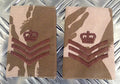 Genuine British Army Desert Camo STAFF SERGEANT Rank Slides - NEW