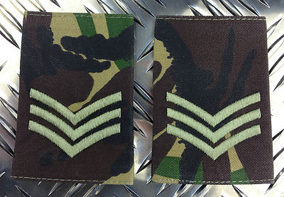 Genuine British Army DPM COMBAT DRESS SERGEANT Rank Slides / Epaulettes - NEW