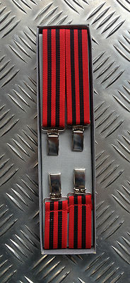 Retro Vintage Unisex Slim Clip-On Elastic Braces / Suspenders. Adjustable - NEW