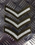 Genuine British Army Rank Stripes / Chevrons / Badges / Patches - Brand NEW x 3