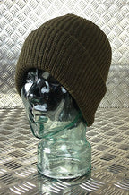 Army Green Knitted Beanie Hat / Watch Cap / Woolly Hat - One size - NEW