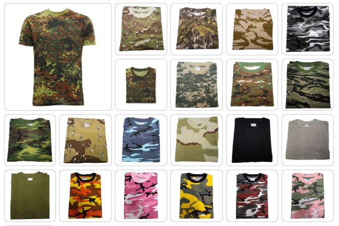 Military Spec T-Shirt Various Colours and Camo's 100% Cotton - XS - XXL