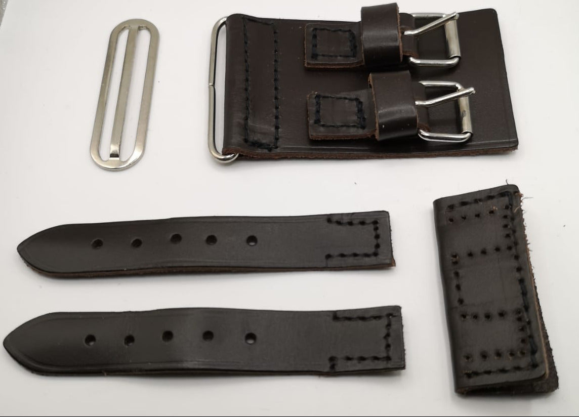 Dark Brown Leather Replacement Strap Slider Adjuster Spare Parts for Stable Belt