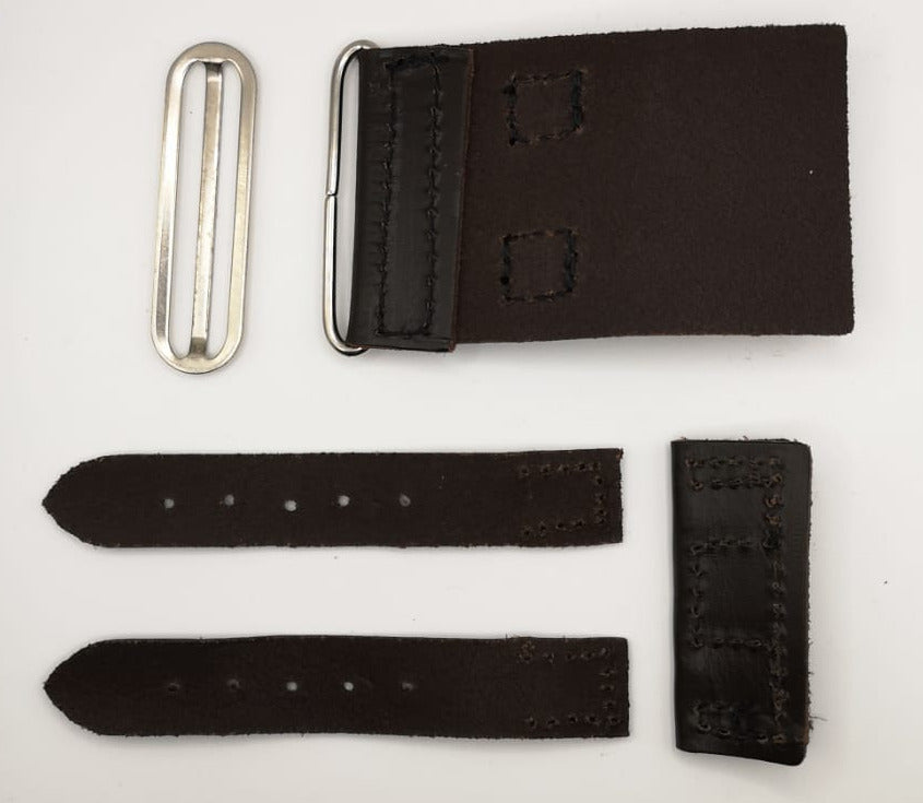 Dark Brown Leather Replacement Strap Slider Adjuster Spare Parts for Stable Belt
