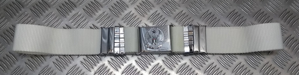 Abu Dhabi Belt White Nylon With Buckle For Ceremonial & Parade Duties