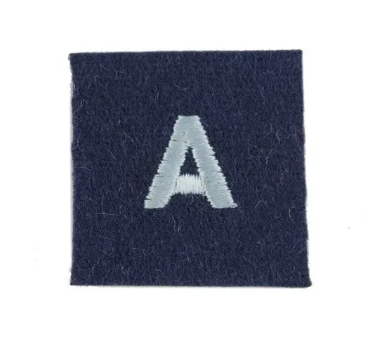 Auxiliary Air Force Patch RAF Royal Air Force / Letter A on Blue Felt New old Stock