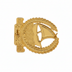 Badge reverse angled - pure white