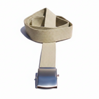 Roll Buckle Belt Military Style Canvas Belting with Chrome Coloured Buckle