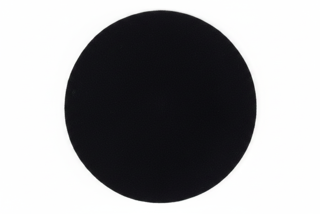 Beret flat lay white background