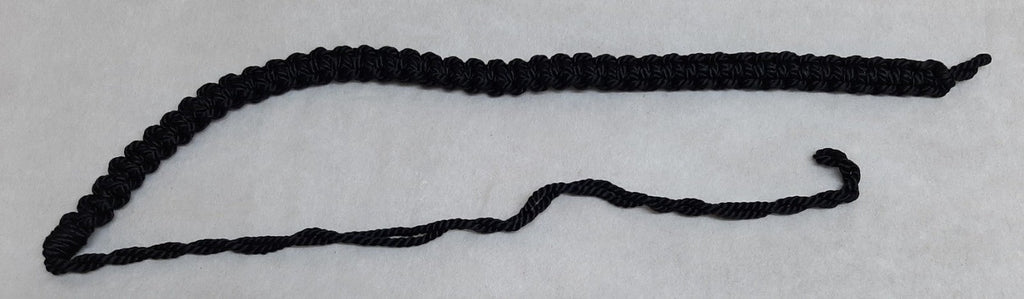 Black Lanyard 3 Ply Pleated Ceremonial and Parade British Made