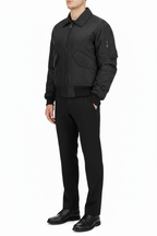 Black MA-2 Bomber Jacket - Fashion Pose