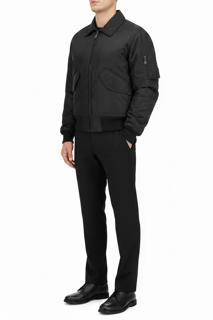 Pilot Jacket MA2 US Military Style CWU Bomber Type Black