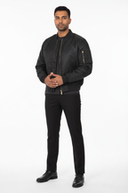 Black MA1 on Male Security Model