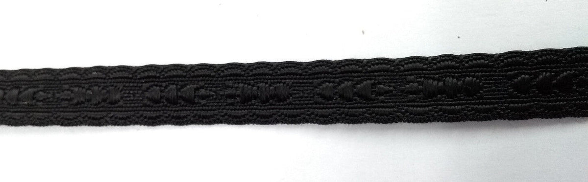 Black Scalloped Edge Viscose Ribbon / Lace