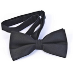 Black Silk Bow Tie Made In The UK Boxed Ready Tied