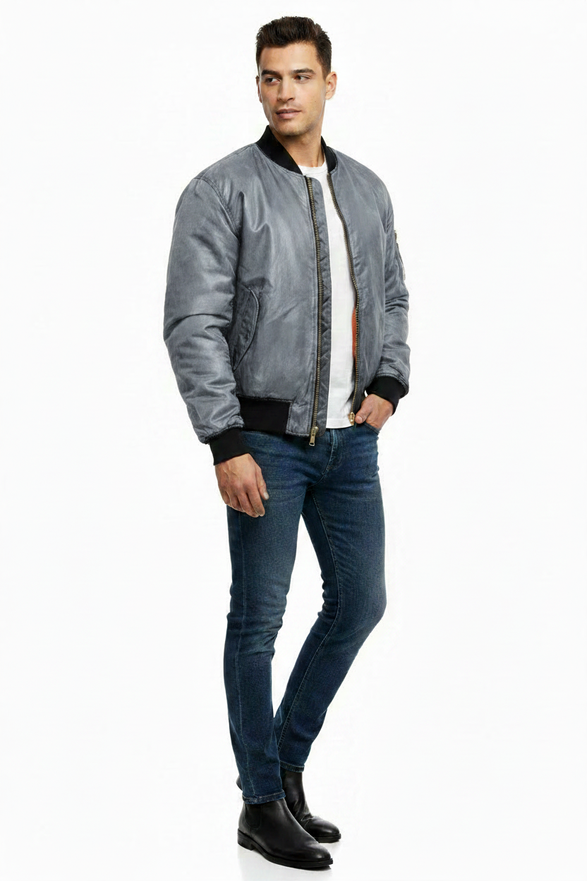 Black Stone Washed MA1 Male - Even Lighter