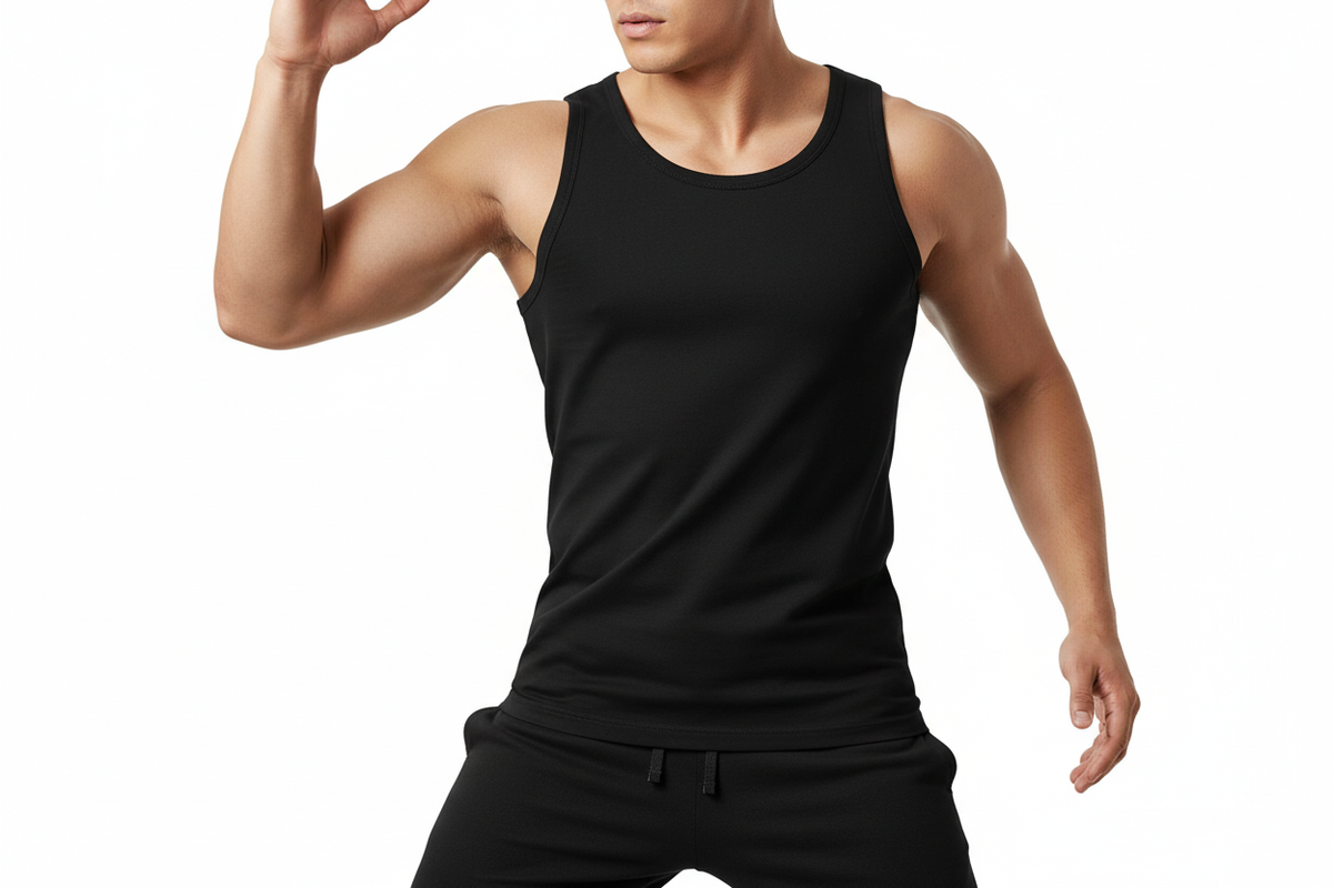 Black Vest – Male Action Pose