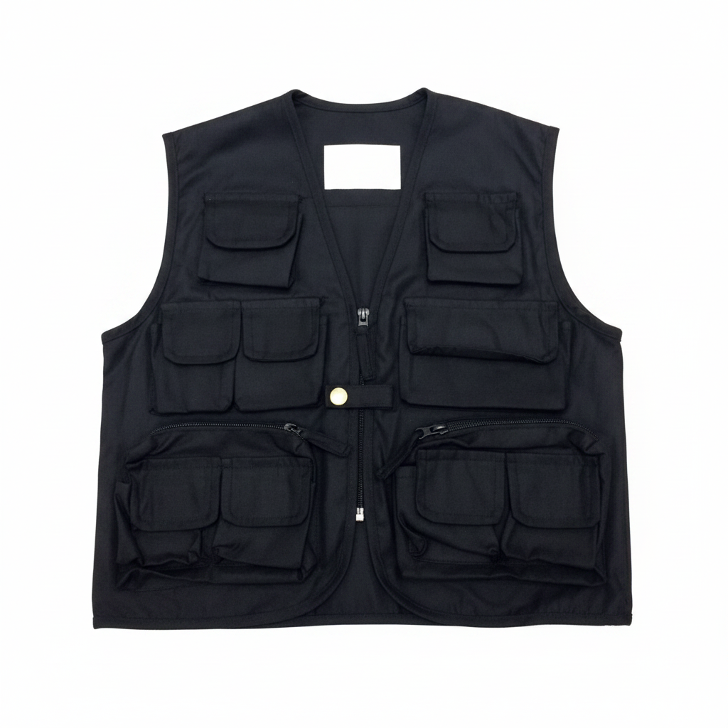 Black vest white background