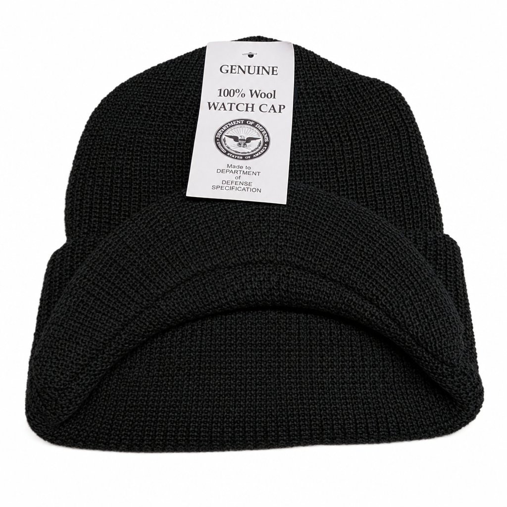 black wool watch cap