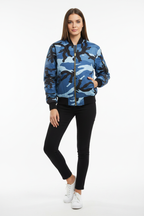 Blue Camo MA1 Female Fashion Pose