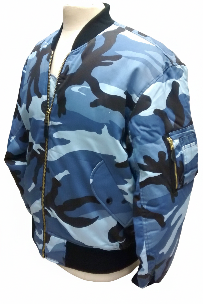 Blue Camo MA1 White BG