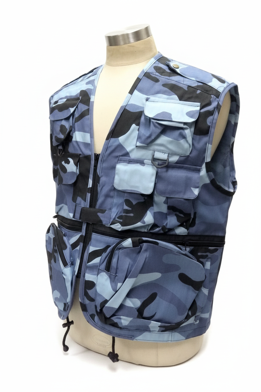 Blue Camo - White Background