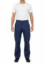 Blue Military Cargo Trousers - Model Shot