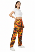 Bright Camo Trousers - Female Fashion Model
