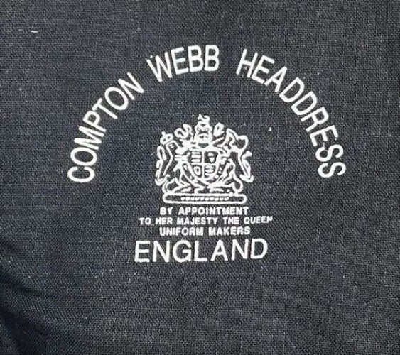 British Beret Compton Webb England Black Lined Wool Leather Edge Asst