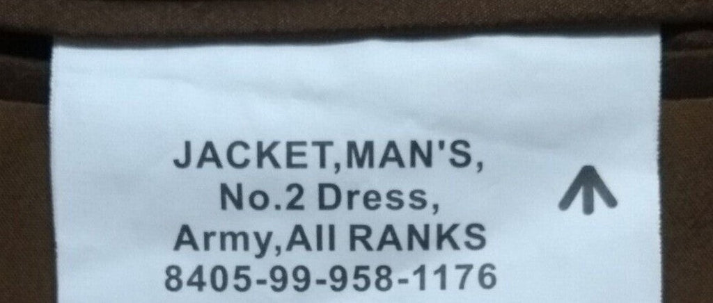 British No2 Dress FAD Jacket All Ranks Army Style Tunic No Buttons Size 182/96cm