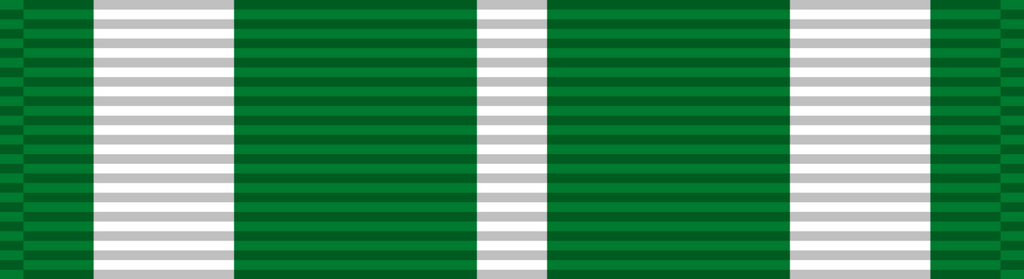 Coast Commendation Medals (CGCM) US Green & White Medal Ribbon on Bar