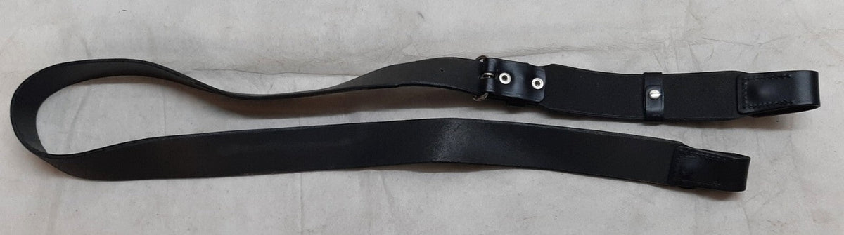 Cross Over Strap Black Leather For Sam Browne Belt or Satchel & Chrome Fixings